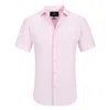 Tom Baine Mens Solid Polyester Button-down Shirt In Pink