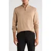 Tom Baine Solid Quarter Zip Pullover In Brown