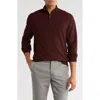 Tom Baine Solid Quarter Zip Pullover In Burgundy