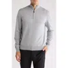 Tom Baine Solid Quarter Zip Pullover In Gray