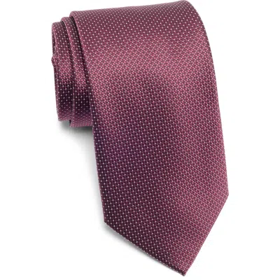 Tom Baine Square Jacquard Tie In Burgundy