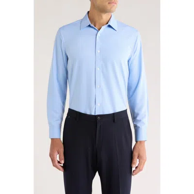 Tom Baine Stripe Jacquard Button-up Shirt In Blue