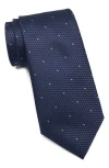 Tom Baine Texture Grid Tie In Blue