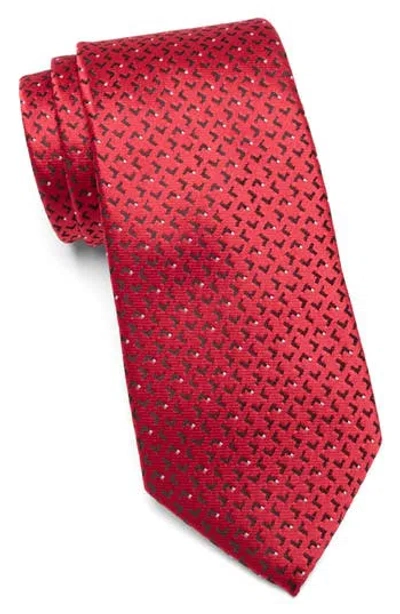 Tom Baine Texture Satin Tie In Red