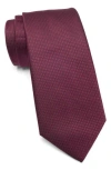 Tom Baine Textured Box Satin Tie In Red