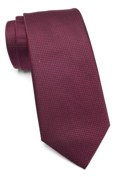 Tom Baine Textured Box Satin Tie In Red