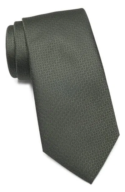 Tom Baine Textured Box Satin Tie In Green