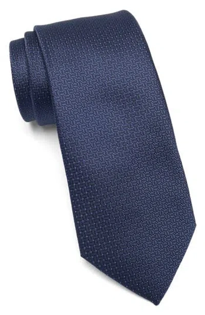 Tom Baine Textured Dot Tie In Blue