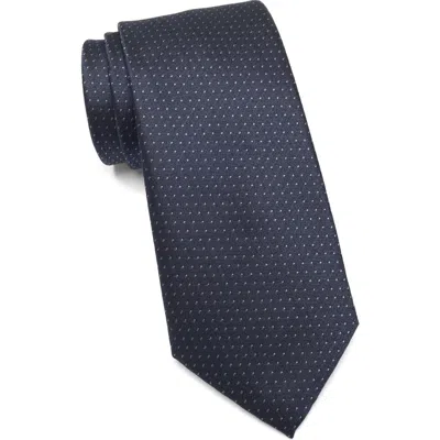 Tom Baine Textured Dot Tie In Blue