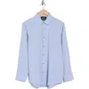 Tom Baine Textured Performance Button-up Shirt In Blue