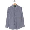 Tom Baine Textured Performance Button-up Shirt In Charcoal