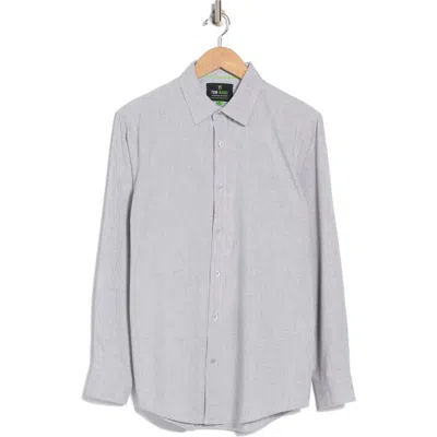 Tom Baine Textured Performance Button-up Shirt In Silver