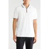 Tom Baine Zip Front Stretch Polo In White