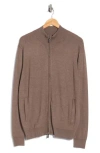 Tom Baine Zip Sweater In Brown
