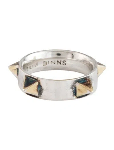 Pre-owned Tom Binns Two Tone Spike Band Ring In Multicolor