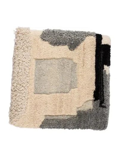 Pre-owned Tom Dixon Abstract Rug Throw Pillow In Neutrals