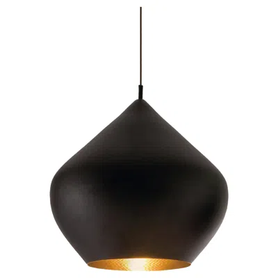 Pre-owned Tom Dixon 'beat Stout' Black Metal And Hammered Brass Pendant