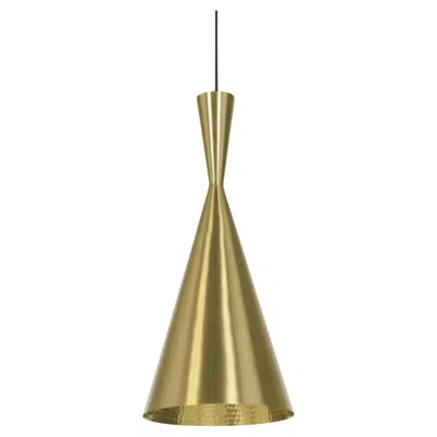Pre-owned Tom Dixon 'beat Tall' Metal Pendant In Brass In Brown