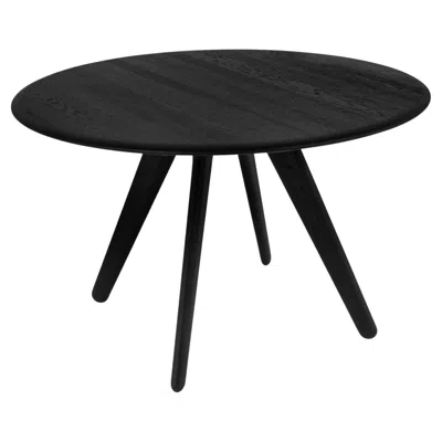 Pre-owned Tom Dixon Black Brushed Oak 'slab' 48-inch Round Dining Table