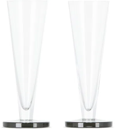TOM DIXON BLACK PUCK FLUTE GLASSES SET