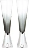 Tom Dixon Black Tank Champagne Glass Set In Clear Grad