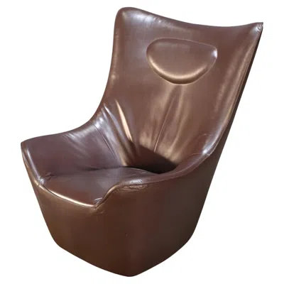 Pre-owned Tom Dixon Brown Leather Wingback Chair By
