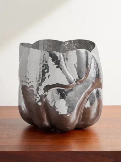 Tom Dixon Cloud Short Stainless Steel Vase In Silver