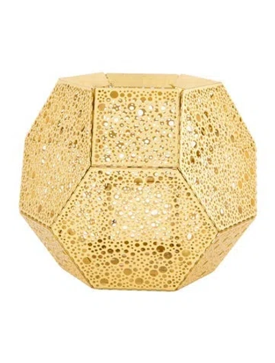 Pre-owned Tom Dixon Etch Tea Light Cover In Gold