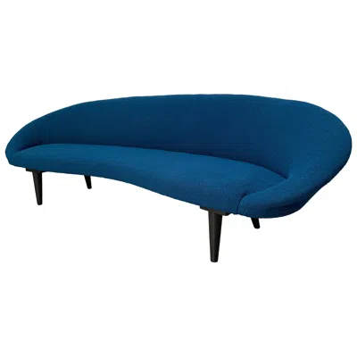 Pre-owned Tom Dixon George Smith "bean" 4-seat Sofa By  In Mid-blue Bute "tiree" Boucle