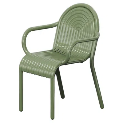 Pre-owned Tom Dixon 'groove' Aluminum Outdoor Armchair In Moss Green