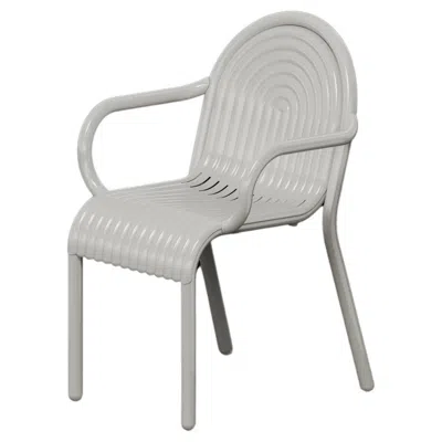Pre-owned Tom Dixon 'groove' Aluminum Outdoor Armchair In Putty In Gray