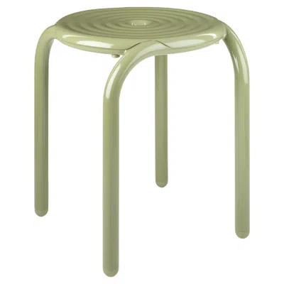 Pre-owned Tom Dixon 'groove' Aluminum Outdoor Stool In Moss Green