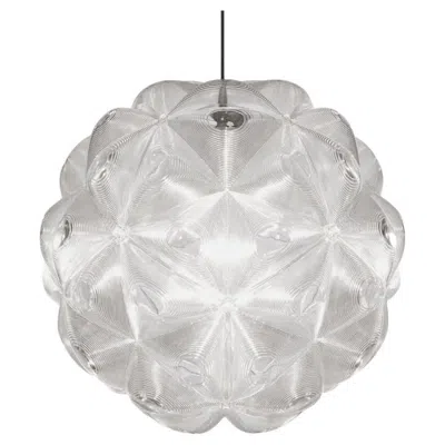 Pre-owned Tom Dixon Lens Pendant Fixture Spherical Ceiling Light Clear Globe Chandelier In Transparent