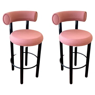 Pre-owned Tom Dixon Pair Of Fat Bar Stool By  New In Box Custom Made In Brown