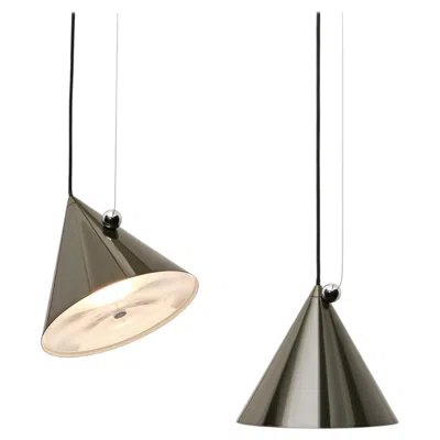 Pre-owned Tom Dixon 'pose' 10-inch High Gloss Kelp Green Conical Adjustable Steel Pendant