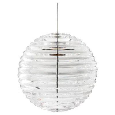 Pre-owned Tom Dixon 'press' Modern Clear Glass Round Pendant, 11.8-inch Diameter In Transparent