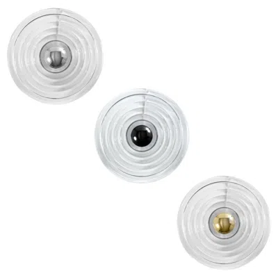 Pre-owned Tom Dixon 'press Surface' Clear Glass Round Wall Light With Interchangeable Cap In Transparent