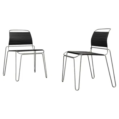 Pre-owned Tom Dixon Rare Pair Of “rubber Band” Chairs By  In Black