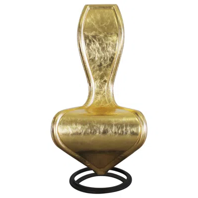 Pre-owned Tom Dixon S-chair In Gold Leather And Metal Structure By Cappellini 2000s In Brown