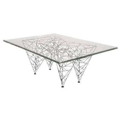 Pre-owned Tom Dixon Sculptural Wireframe Coffee Table With Lucite Top In The Manner Of  In Gray