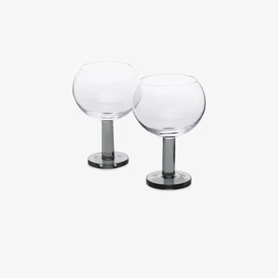 Tom Dixon Grey Puck Balloon Glasses Set In Neutrals