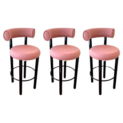 Pre-owned Tom Dixon Set Of 3 Fat Bar Stool By  New In Box Custom Made In Brown