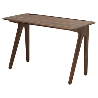 Pre-owned Tom Dixon 'slab' Solid Wood Desk In Fumed Oak In Brown