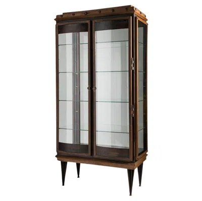 Pre-owned Tom Dixon , Vertical Vitrine Cabinet In Bronze, Glass & Steel, Uk, Circa 1995 In Gold
