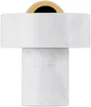 Tom Dixon White & Gold Stone Portable Led Lamp In Stone
