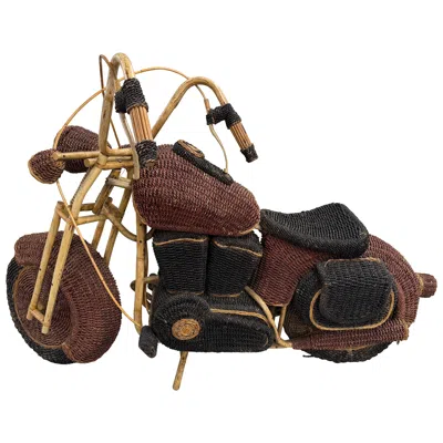 Pre-owned Tom Dixon Wicker And Rattan Motorcycle Sculpture 1980's In Black