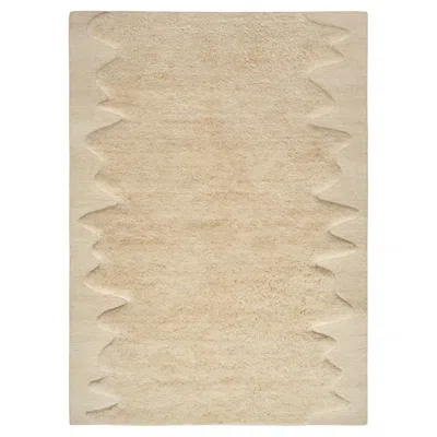 Pre-owned Tom Dixon 'wobble' 100% Extra Large Tufted Wool Off-white Area Rug For  In Sand