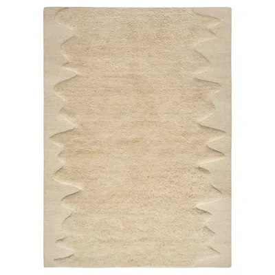 Pre-owned Tom Dixon 'wobble' 100% Tufted Wool Off-white Area Rug For  In Sand