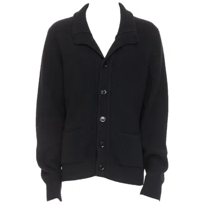 Pre-owned Tom Ford 100% Cashmere Shawl Collar Sweater Cardigan It52 L In Black