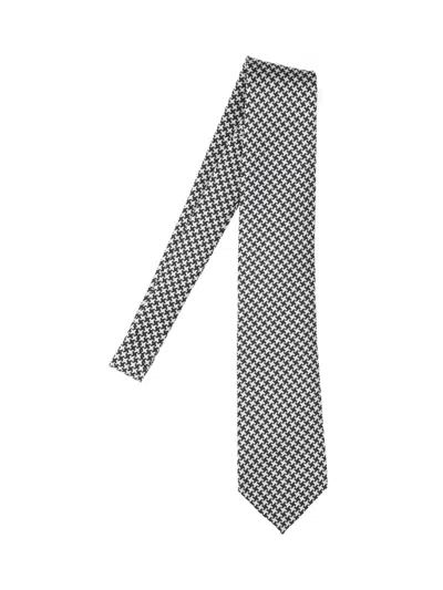 Tom Ford 100% Mulberry Silk Tie For Men In Silver